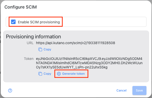 SCIM settings