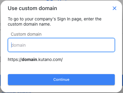 Use custom domain dialog