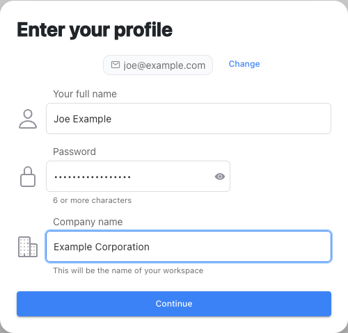 Enter your profile