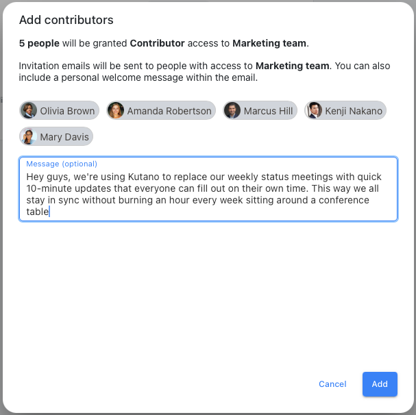 Invite Team Members Interface