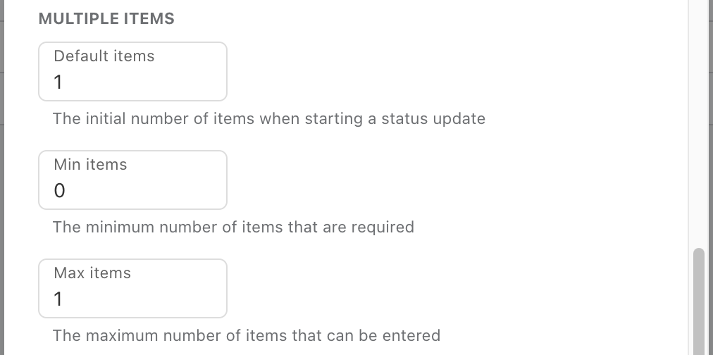 Checkbox Settings settings