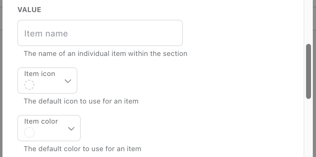 Metrics Settings settings