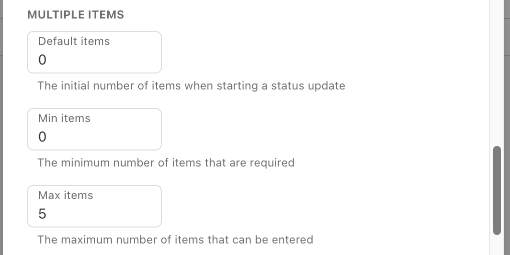 Metrics Settings settings