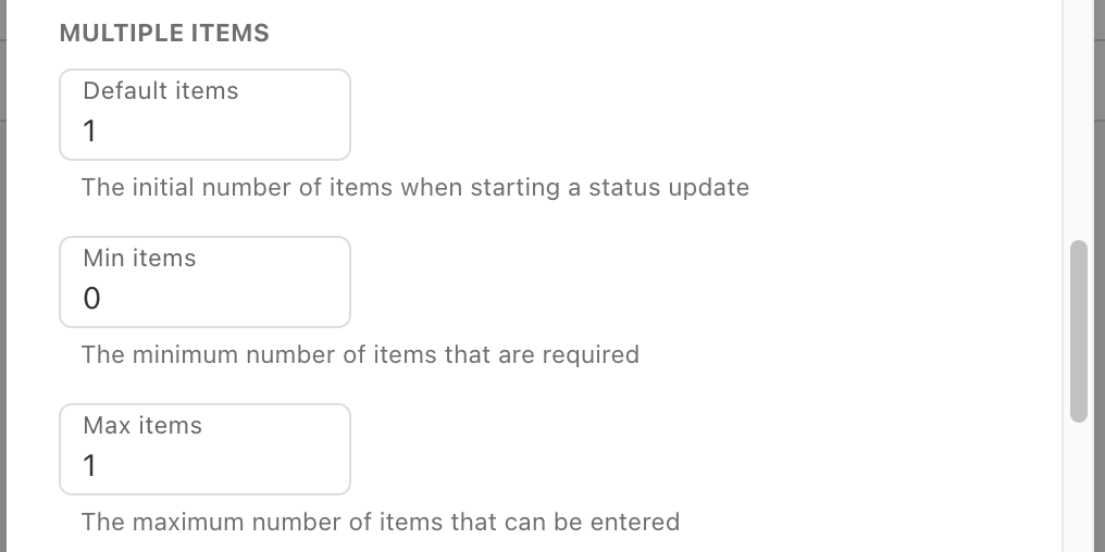 Number Settings settings
