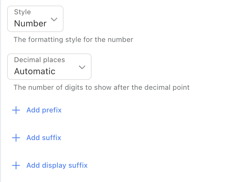 Number Settings - Format