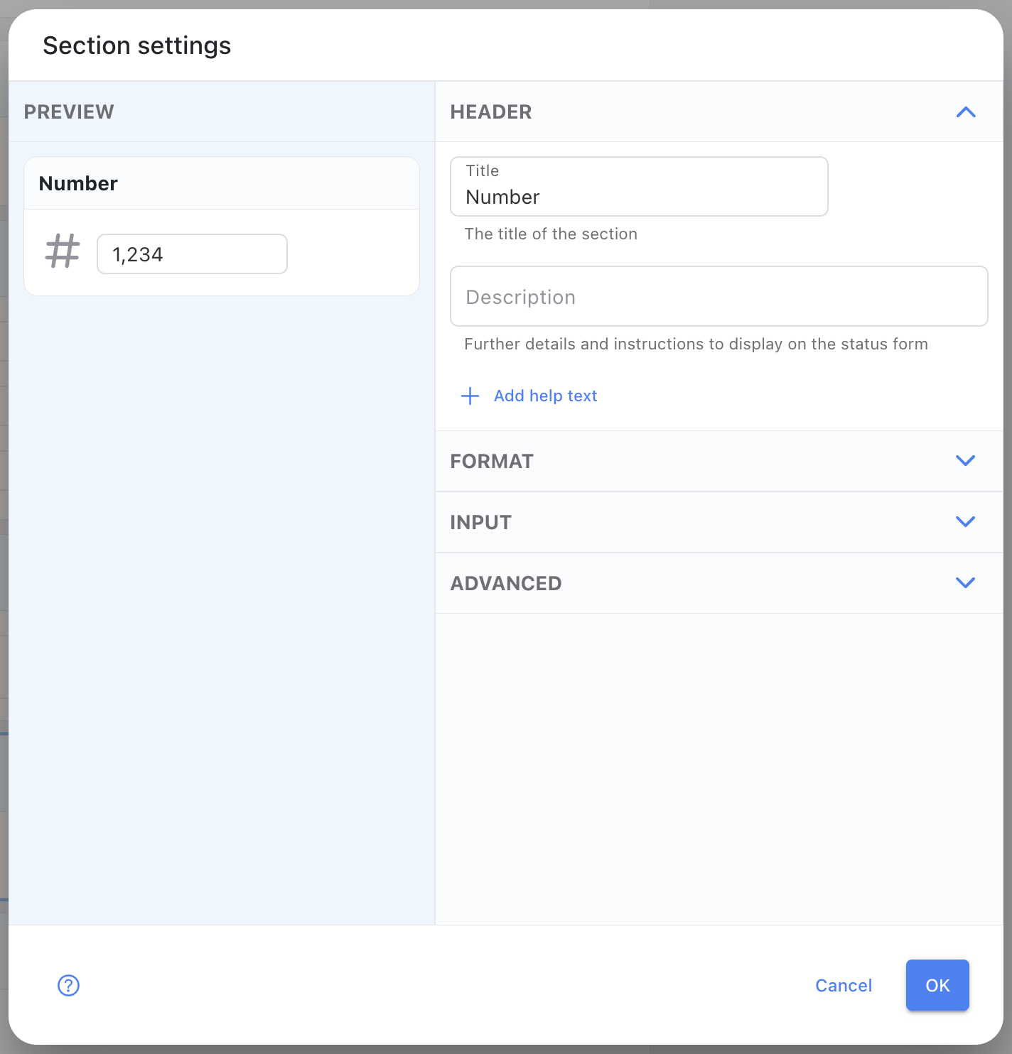 Number Settings - General