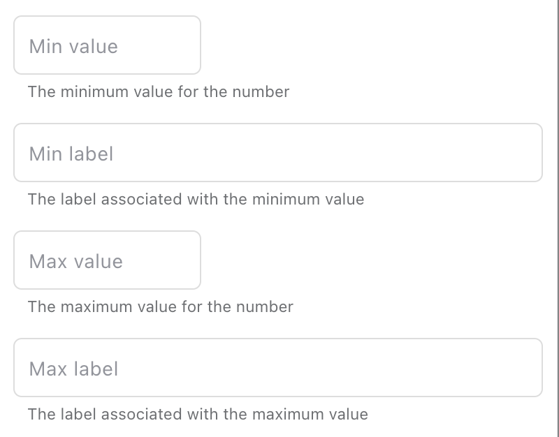Number Settings - Input