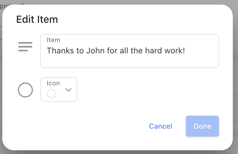 Icon Field - form