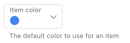Item Color field