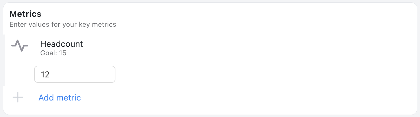 Metrics Target Label - status update