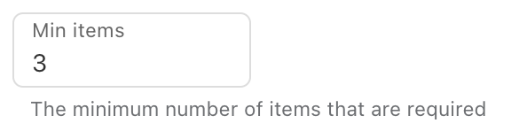 Min Items