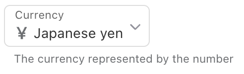 Number Currency field
