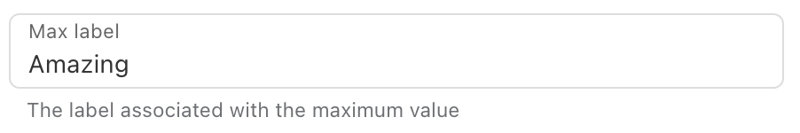 Number Maximum Label field