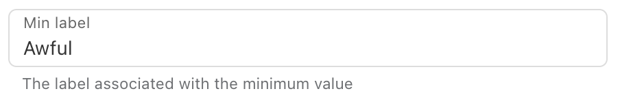 Number Minimum Label field