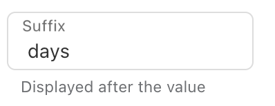 Number Suffix field