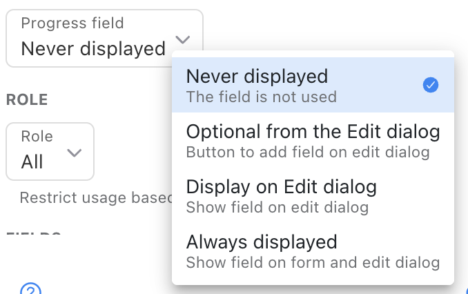 Objective Progress Field field