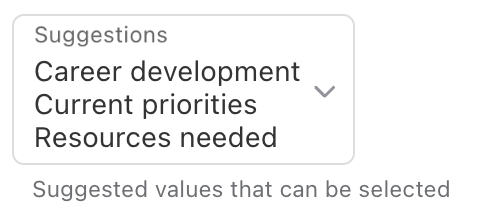 Text Suggestions field