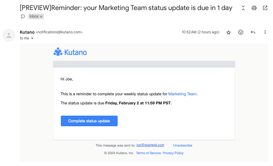 Dry run email