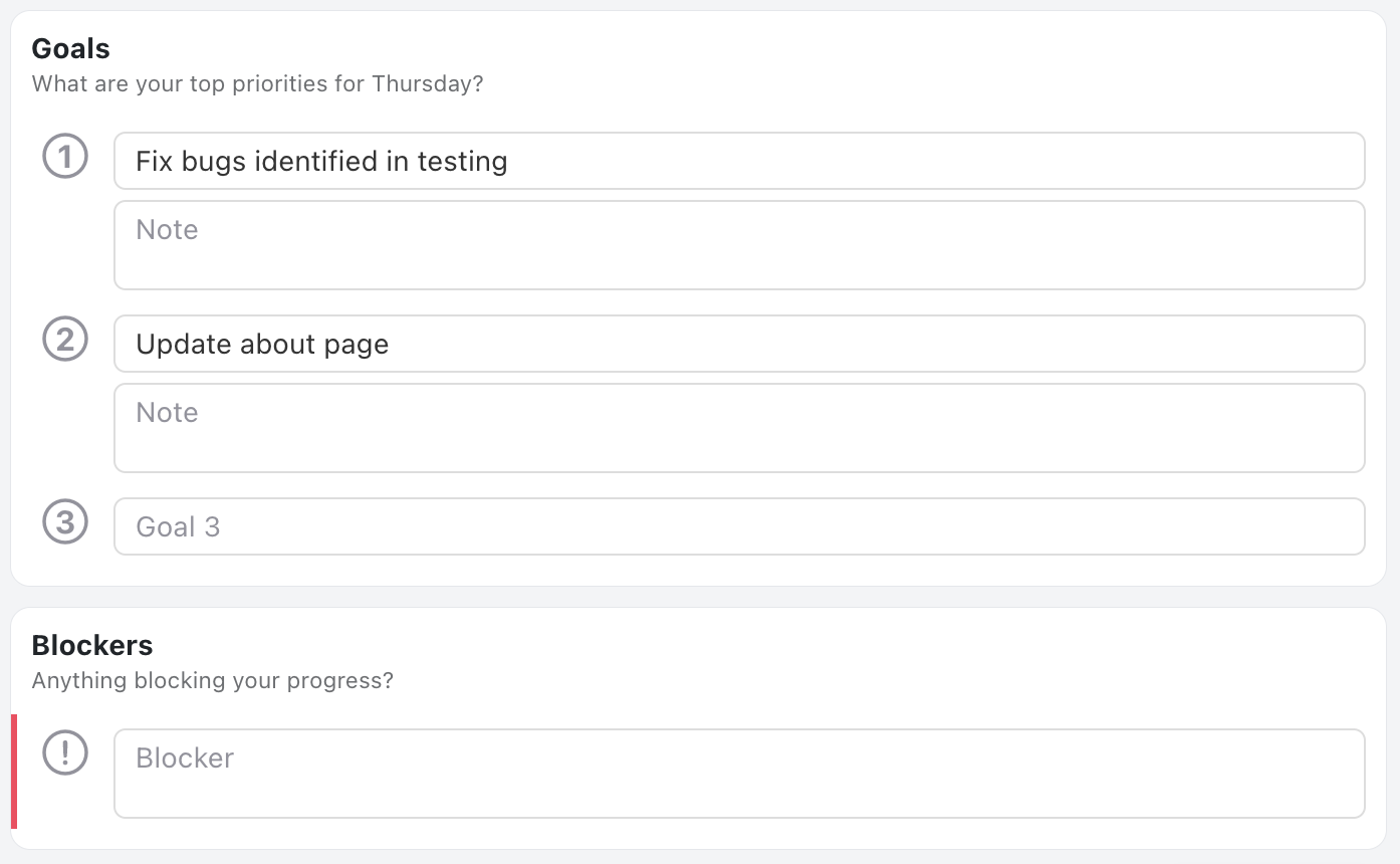 Scrum Daily Standup Template - Status update