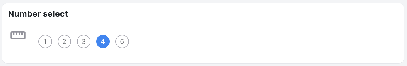 Number select section - Status update