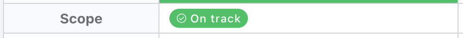 Project Scope Status Section - Status sheet