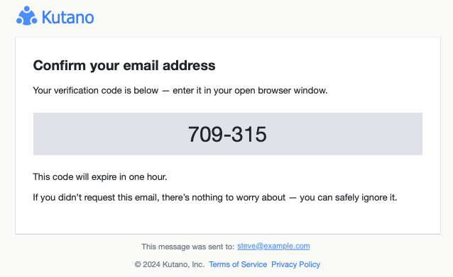Confirm address email