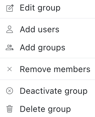 Group action menu