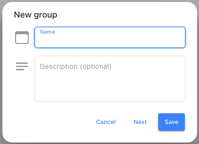 Add group dialog