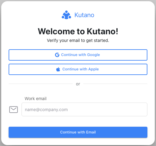 Email entry screen