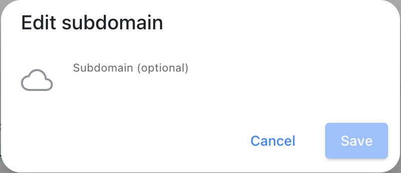 Edit subdomain